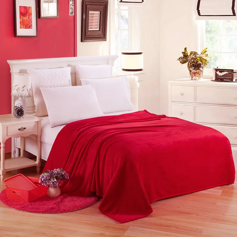 Quality Home Textiles - Home Textile Soft Solid Blanket Fleece
