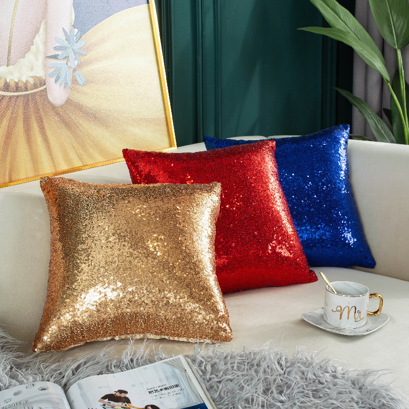 Quality Home Textiles - Sequin Solid Color Gradient Pillowcase New