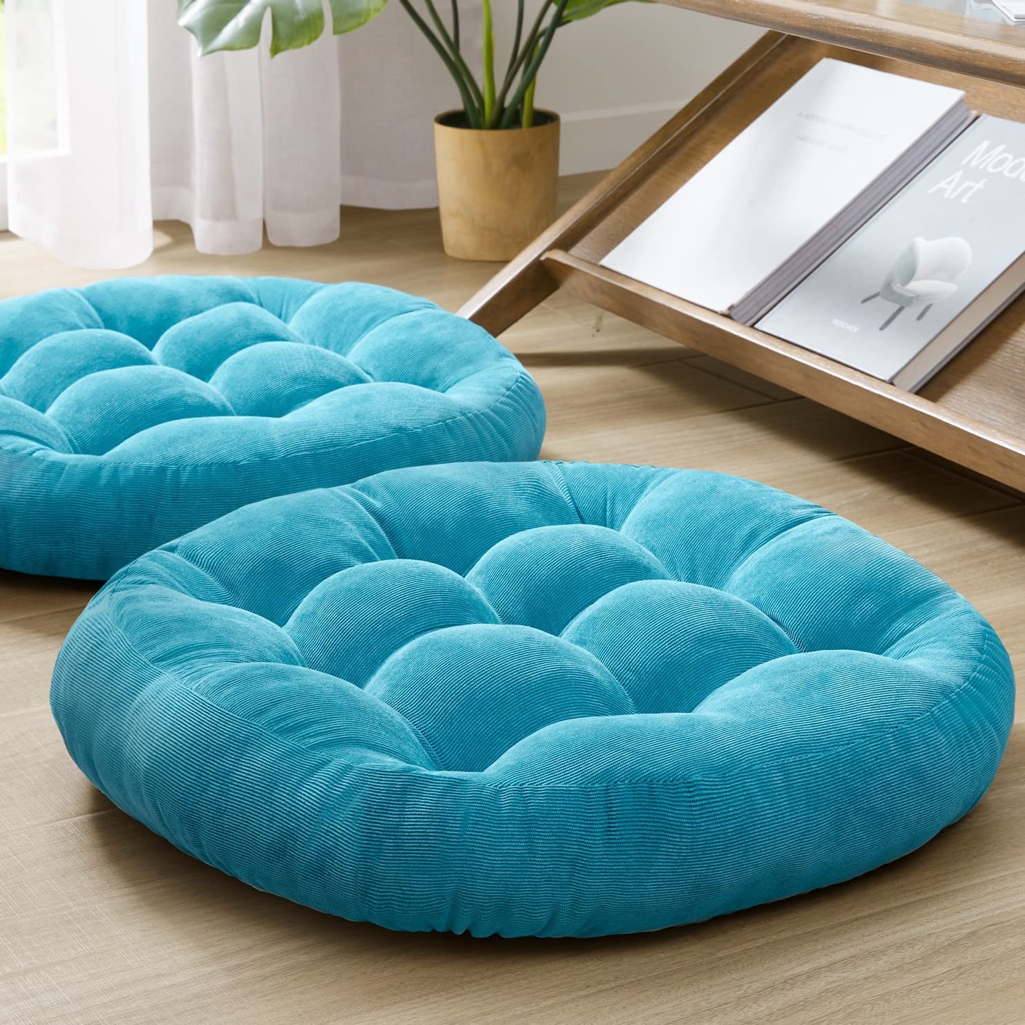 Floor Cushion Pouf - Large Round Floor Seat Cushion Thickened