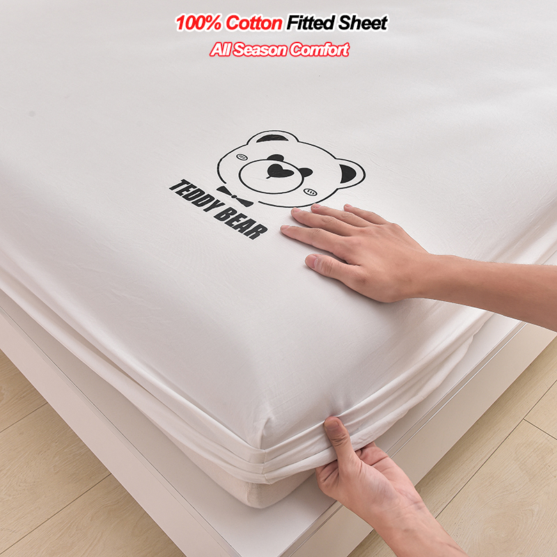 Fitted Sheet Deep - 100% Cotton Fitted Sheet 28cm Deep