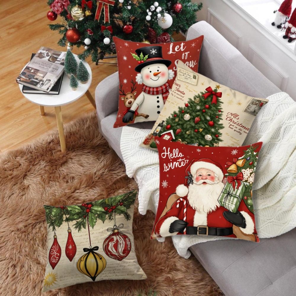 Home Textiles Towel - Christmas Cushion Cover Snowflake 45*45cm Christmas