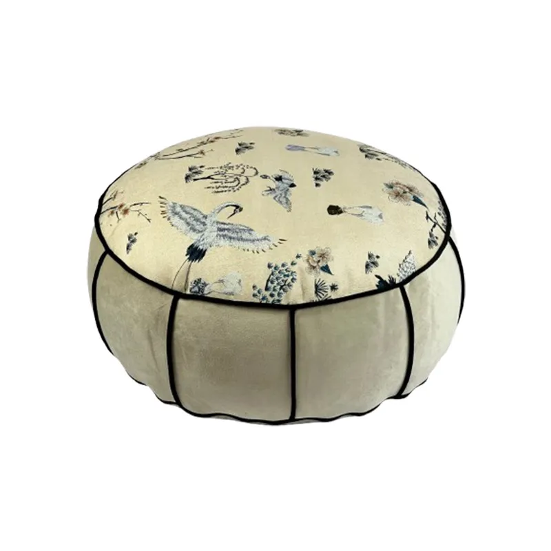Floor Cushion Pouf - Round Chinese Style Floor Pouf Lazy