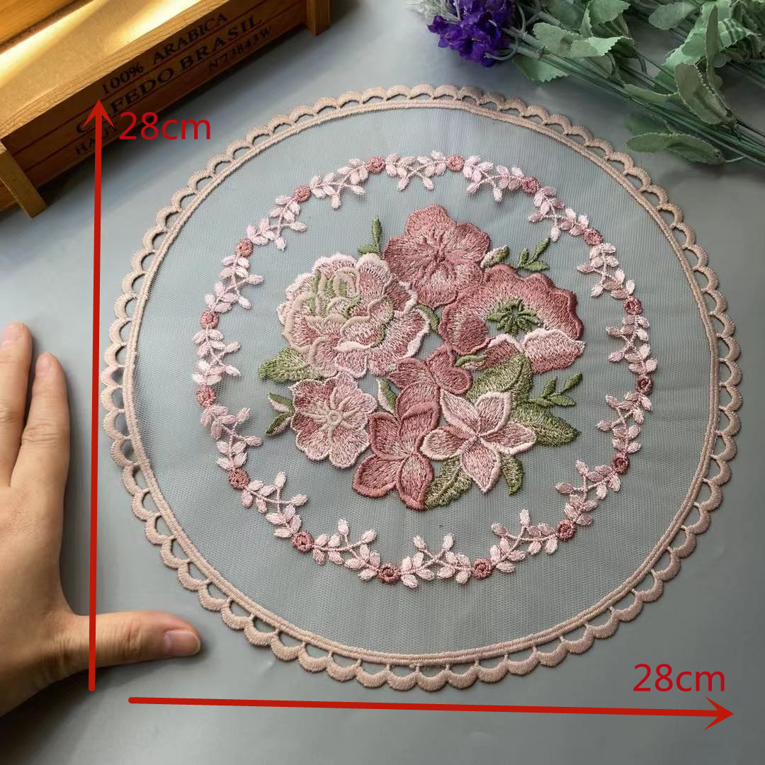 28*28 cm Pink Lace Flower Appl - Home Textiles Towel recension och pris