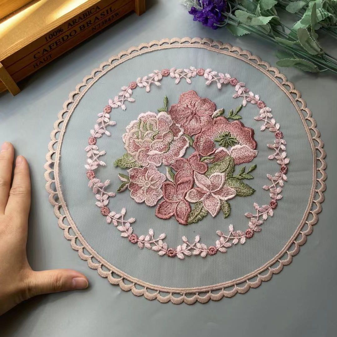 28*28 cm Pink Lace Flower Appl - Home Textiles Towel recension och pris