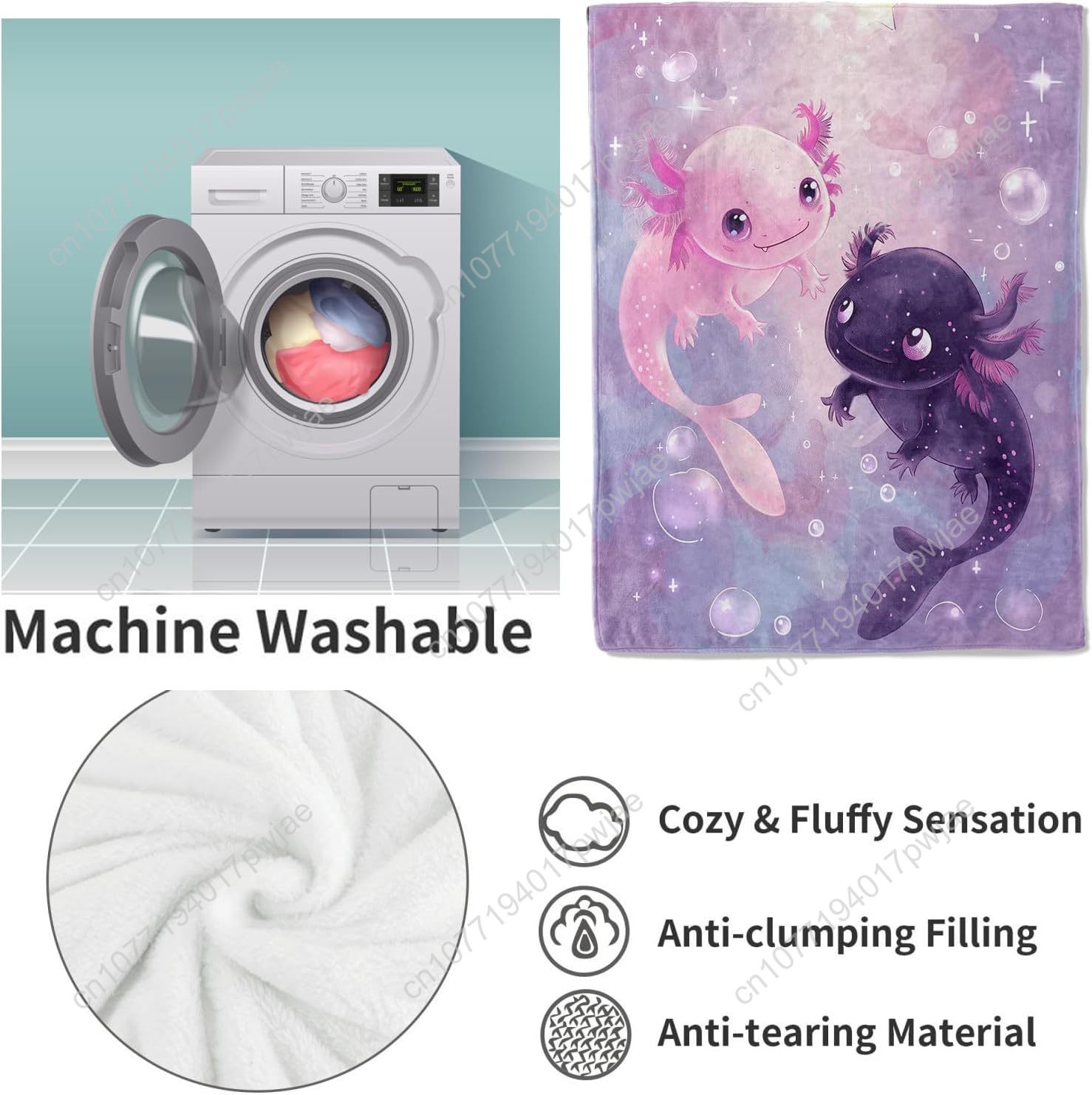 Axolotl Blanket Cute Axolotls  - Quality Home Textiles recension och pris
