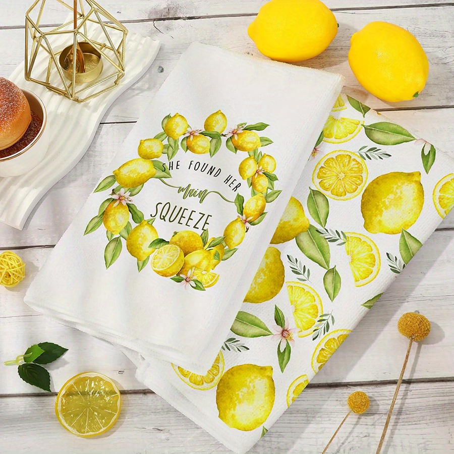 2Pcs, Lemon Wreath Kitchen Tow - Home Textiles Towel recension och pris