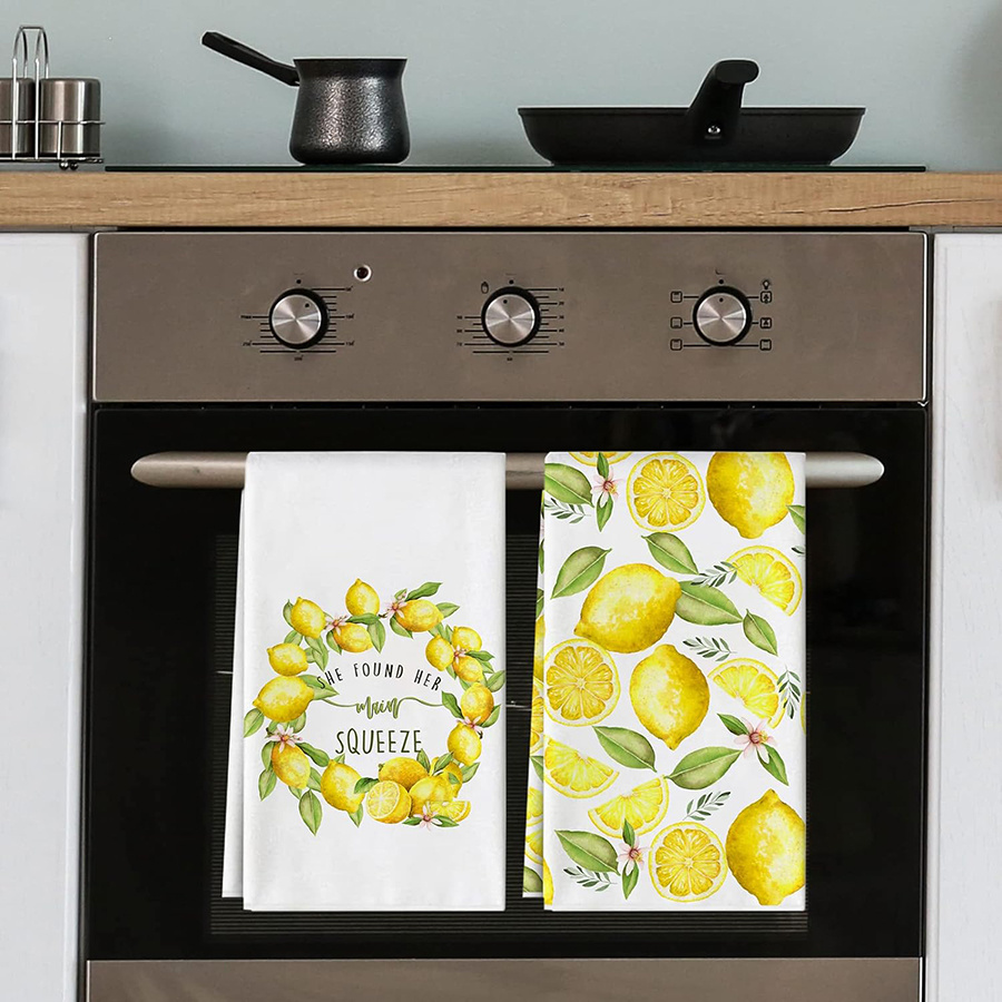 2Pcs, Lemon Wreath Kitchen Tow - Home Textiles Towel recension och pris