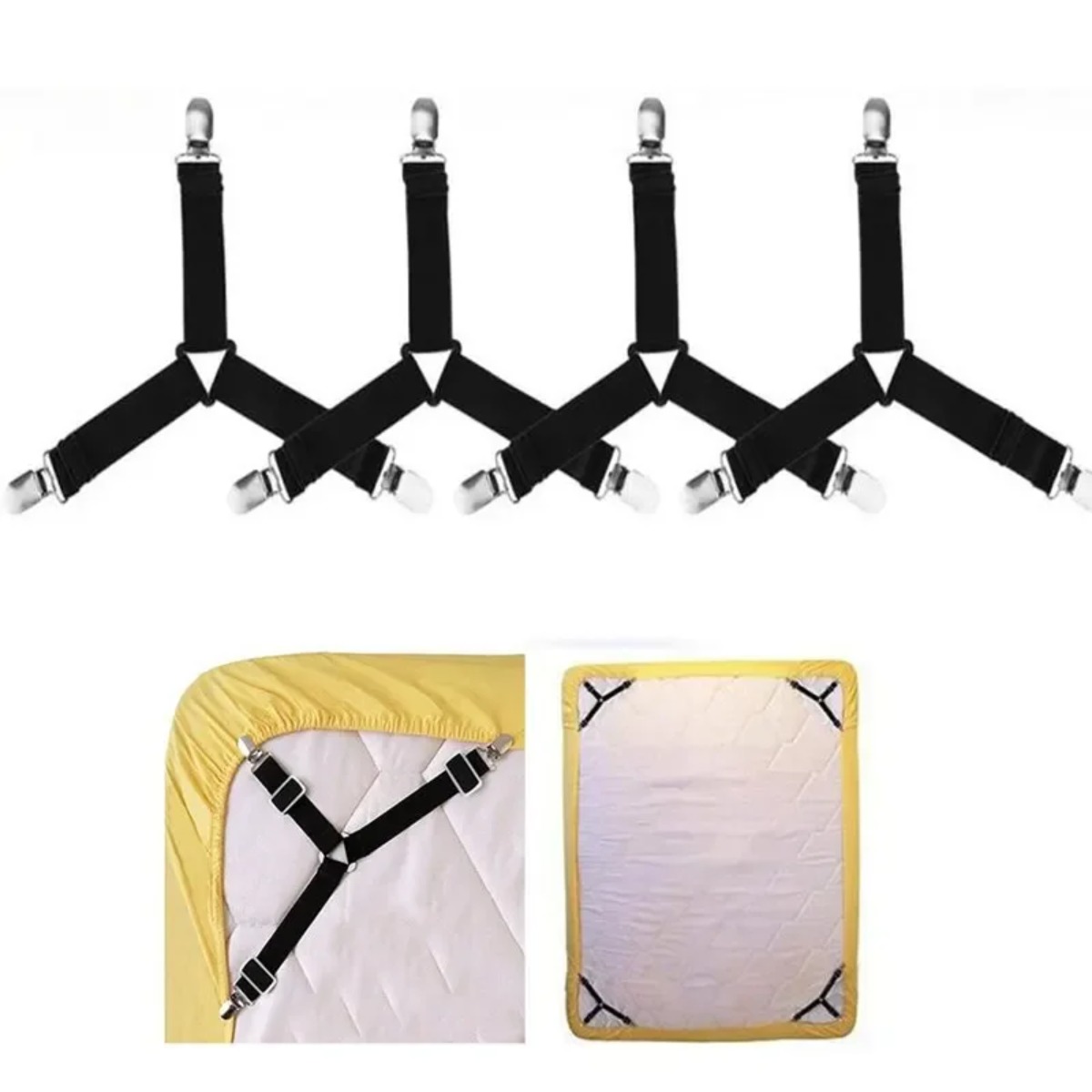 4-8pc Bed Sheet Fasteners Elas - Fitted Sheet Deep recension och pris