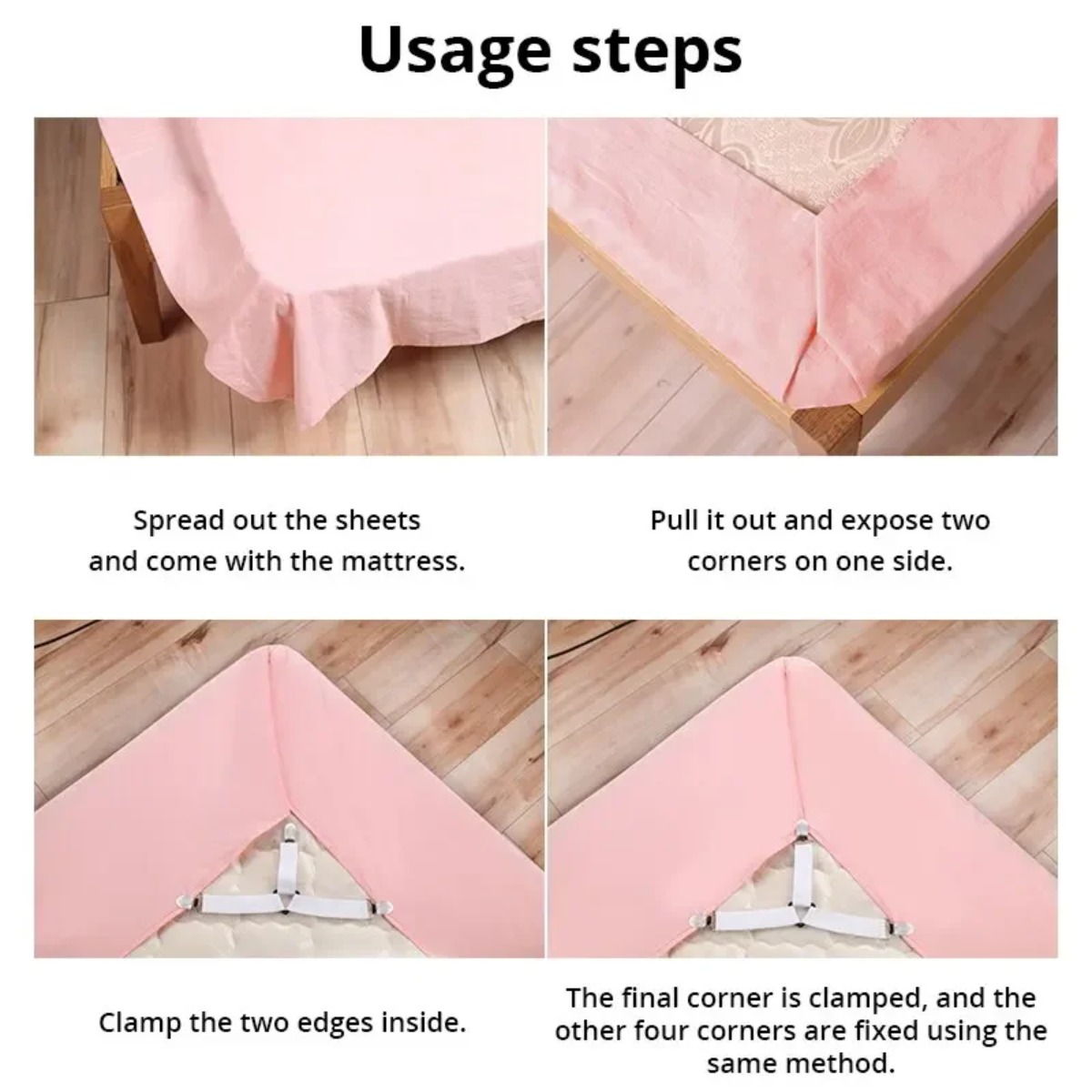 4-8pc Bed Sheet Fasteners Elas - Fitted Sheet Deep recension och pris