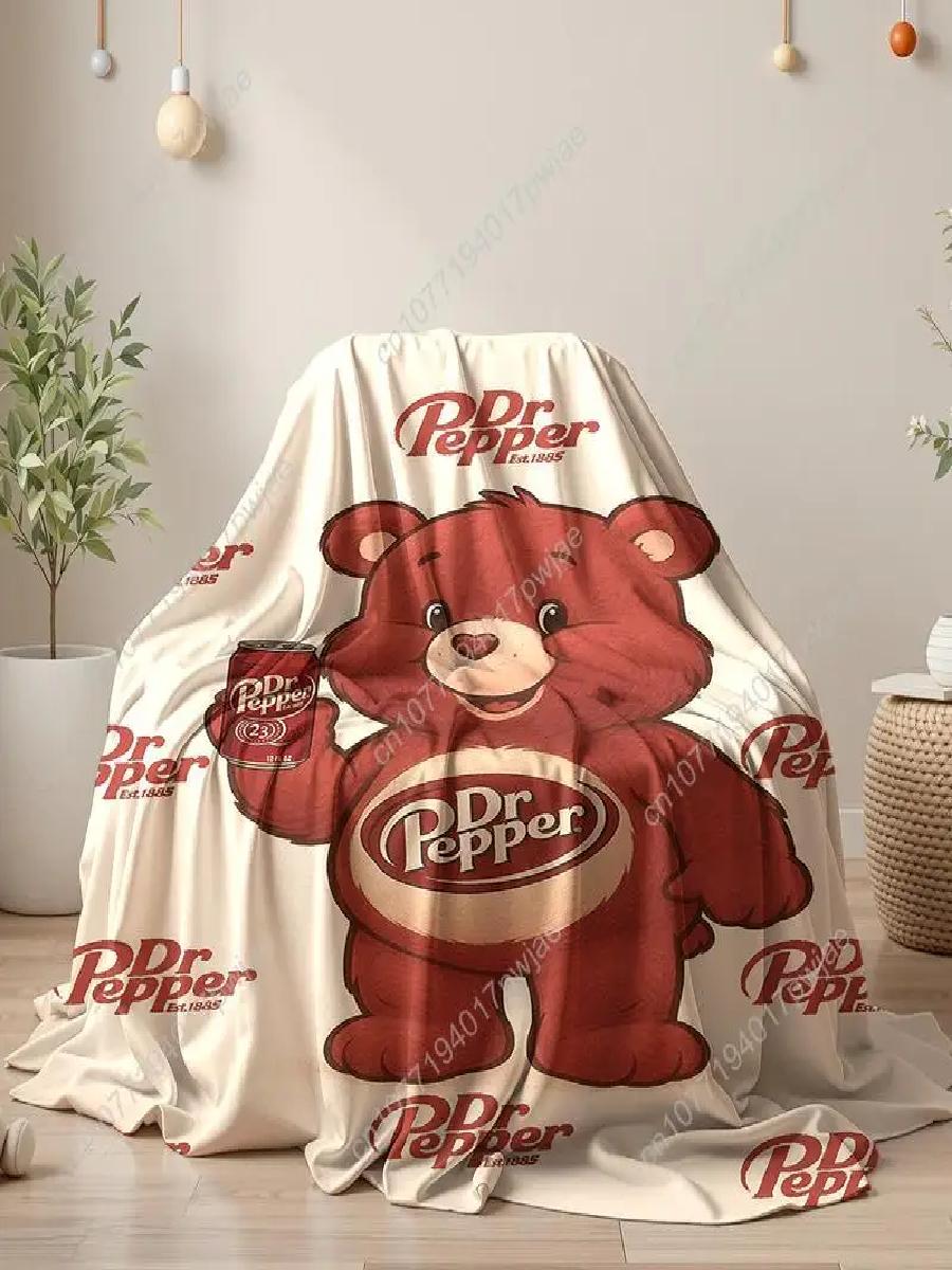 Dr Pepper Bear Flannel Throw B - Home Textiles Throw recension och pris