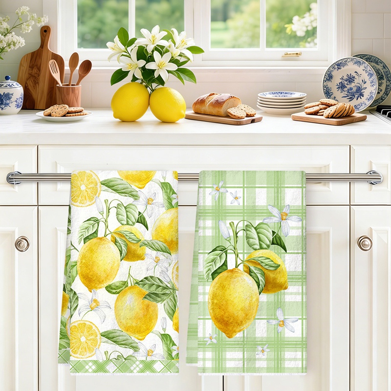 2pcs Yellow Lemon Kitchen Towe - Home Textiles Towel recension och pris