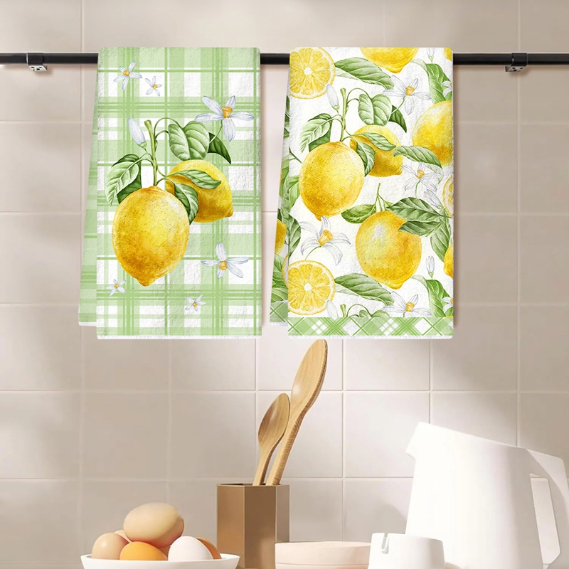 2pcs Yellow Lemon Kitchen Towe - Home Textiles Towel recension och pris