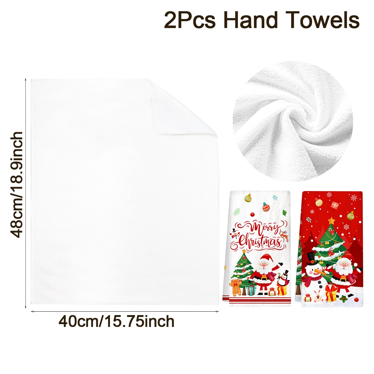 2pcs Merry Christmas Polyester - Home Textiles Towel recension och pris