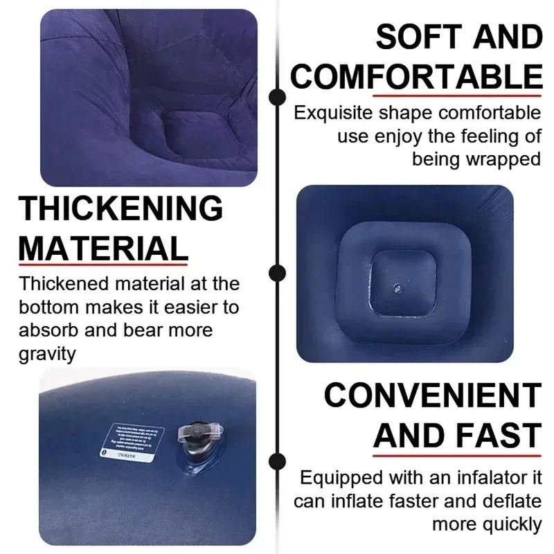 Large Inflatable Lazy Sofa PVC - Floor Cushion Pouf recension och pris