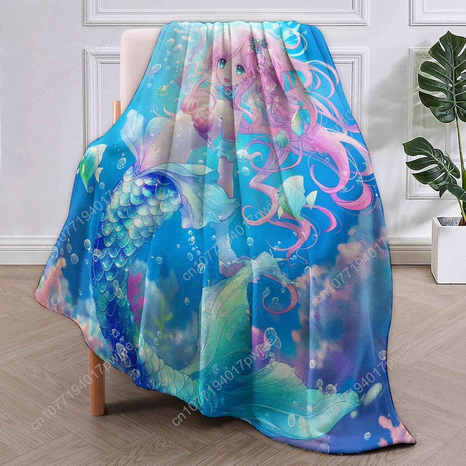 Cute Mermaid Blanket Cartoon F - Quality Home Textiles recension och pris